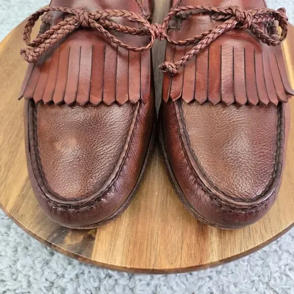 Allen Edmonds Nottingham Brown Kiltie Woven Lace Tassel Daily Loafer Mens 11.5 D